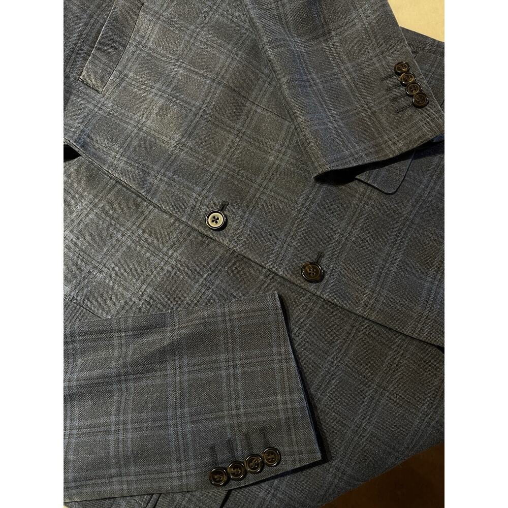Ralph Lauren RRL 44R Blue Plaid Casual Wool Silk Designer Blazer Sport Coat - Picture 7 of 14